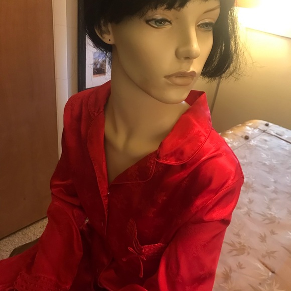 Red Satiny PJ Set size M - Picture 3 of 8